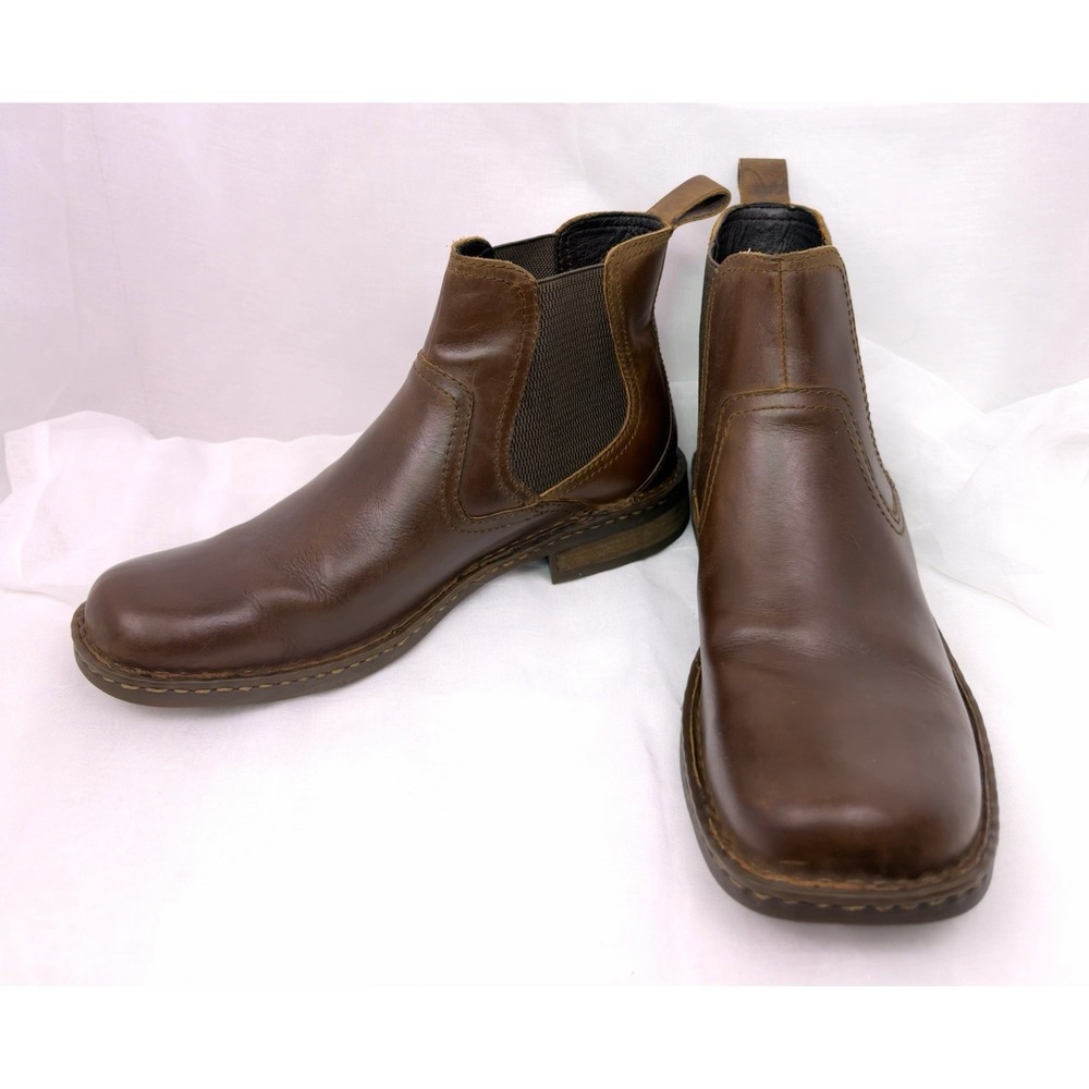 Børn Chelsea Boots Men 10.5M Brown Leather Slip On Ankle Boots H32606 Comfort